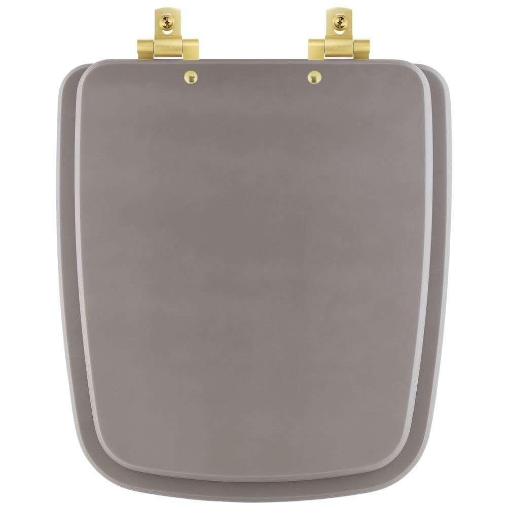 Tampa De Vaso Mdf Com Amortecedor Boss Stone (cinza Fosco) Para Bacia Incepa Com Ferragem Dourada - 1