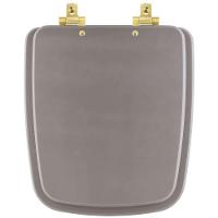 Tampa De Vaso Mdf Com Amortecedor Boss Stone (cinza Fosco) Para Bacia Incepa Com Ferragem Dourada - 1