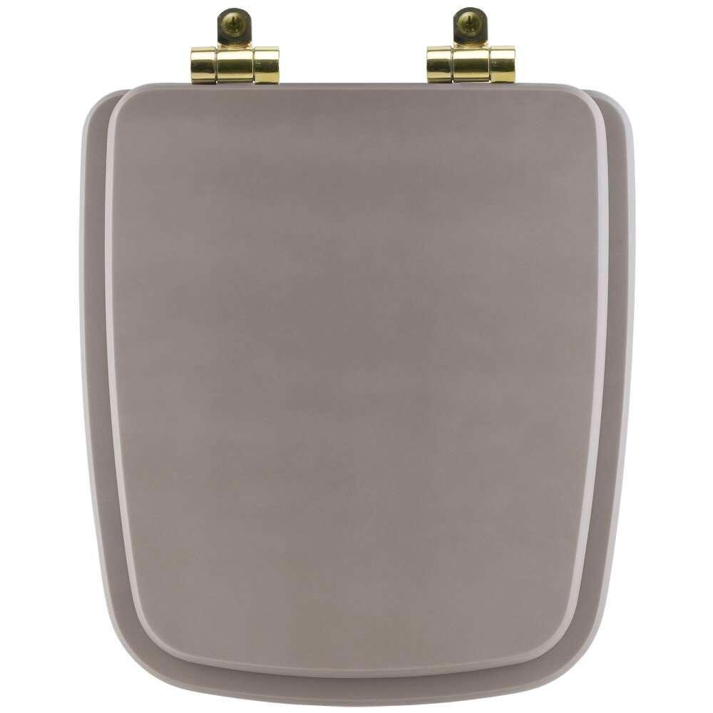 Assento Sanitário Poliéster Soft Close Boss Stone (cinza Fosco) Para Vaso Incepa Com Ferragem Dourada - 1