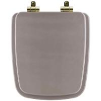Assento Sanitário Poliéster Soft Close Boss Stone (cinza Fosco) Para Vaso Incepa Com Ferragem Dourada - 1
