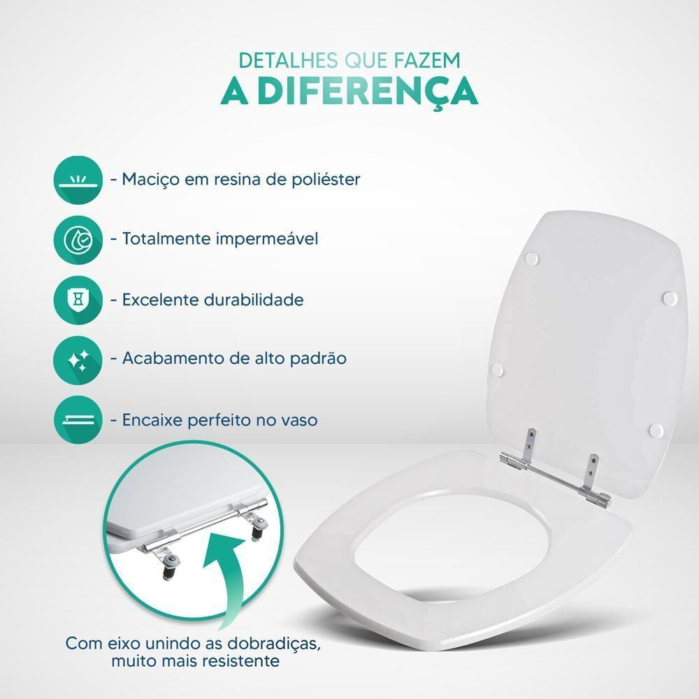Assento Sanitário Poliester Thema Verde Transparente Para Vaso Incepa - 3