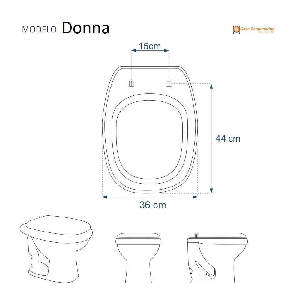 Assento Sanitário Soft Close Donna Preto Para Vaso Santamarina - 6