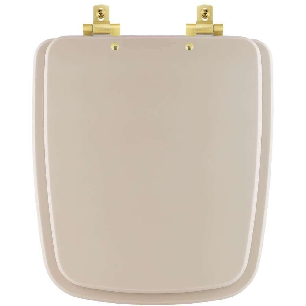 Tampa De Vaso Mdf Com Amortecedor Boss Beige (bege Fosco) Para Bacia Incepa Com Ferragem Dourada - 1