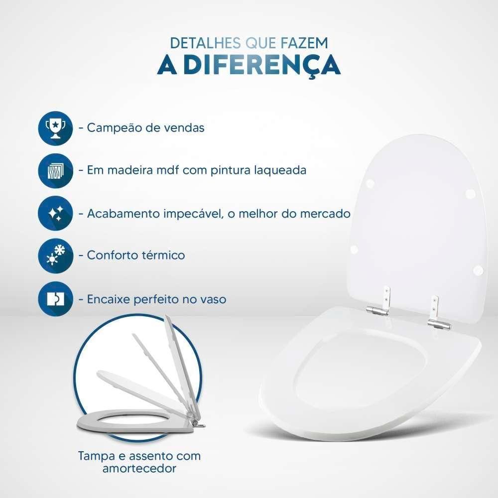 Assento Sanitário Soft Close Aloha Preto Para Vaso Celite - 5