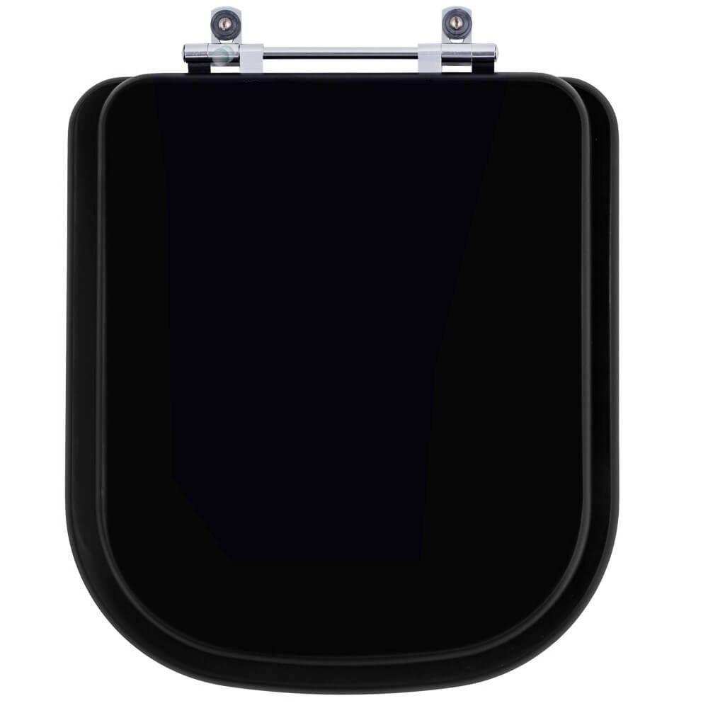 Assento Sanitário Poliester Debba Onix (preto Fosco) Para Vaso Roca - 1