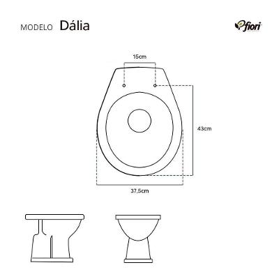 Assento Sanitário Soft Close Dalia Cinza Claro Para Vaso Fiori