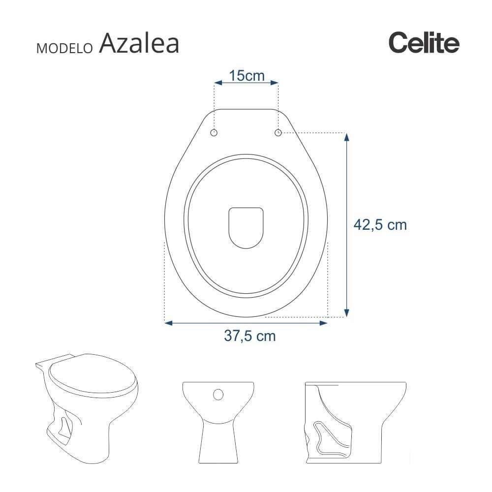 Assento Sanitário Poliester Azalea Pergamon (bege Claro) Para Vaso Celite - 5