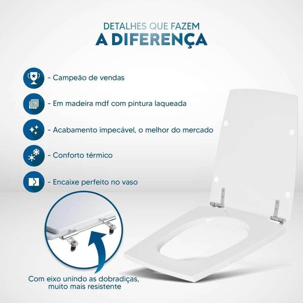 Assento Sanitário Plaza Preto Para Vaso Ideal Standard - 3
