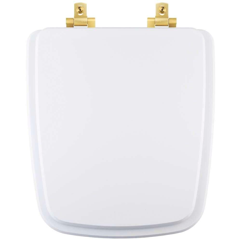 Assento Sanitário Mdf Soft Close Boss Branco Para Vaso Incepa Com Ferragem Dourada - 1