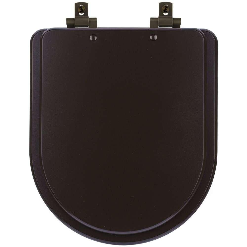 Assento Sanitário Mdf Soft Close Nuova Marrom Fosco Para Vaso Deca Com Ferragem Marrom - 1