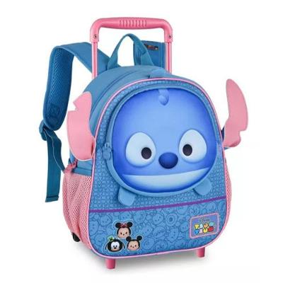 Mochila Escolar Infantil Com Rodinhas Stitch Tsum 3d