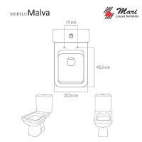 Assento Sanitário Poliéster Malva Branco Para Vaso Mari - 3