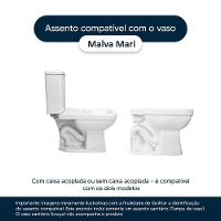Assento Sanitário Poliéster Malva Branco Para Vaso Mari
