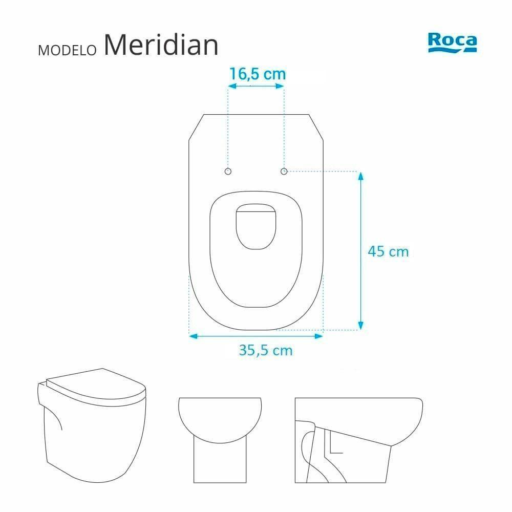 Assento Sanitário Almofadado Meridian Branco Para Vaso Roca - 5