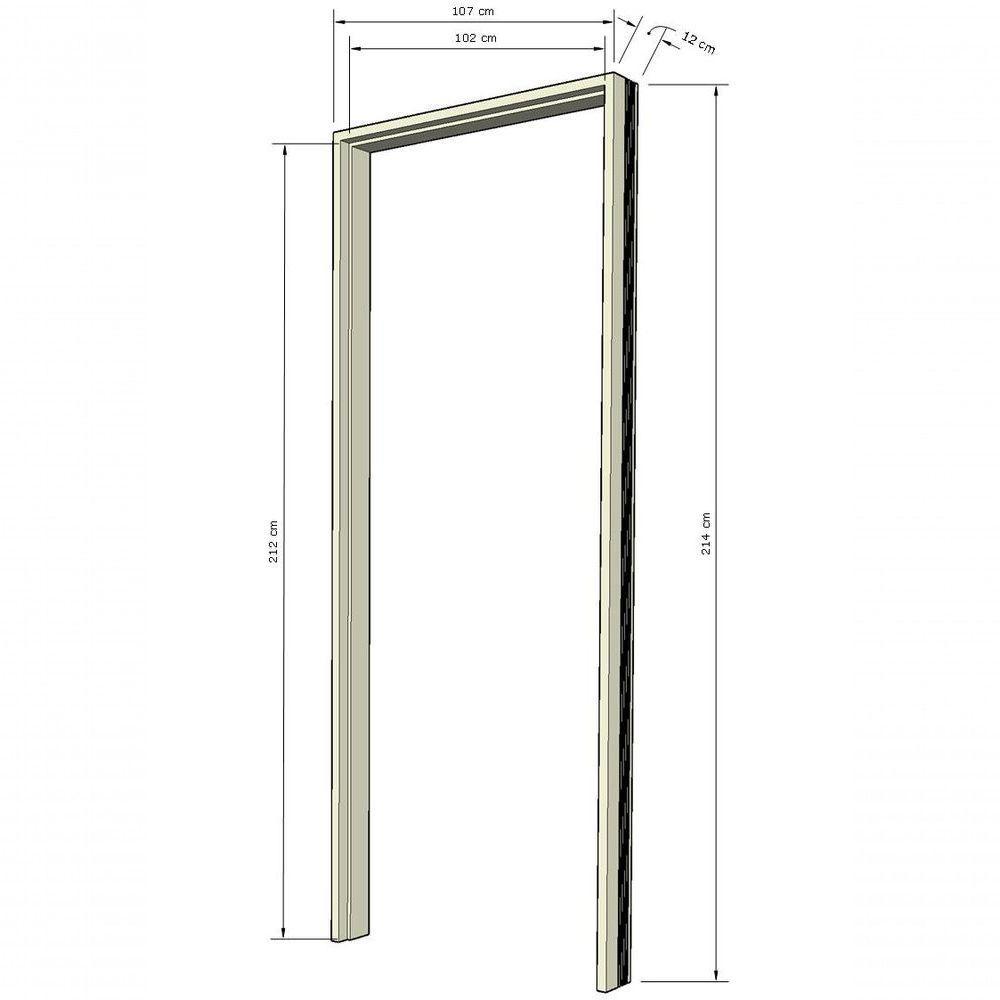 Jogo Batente Tauari 12 Sem Rebaixo - Cabeceira 102 X 215 X 12 - Hale - 3