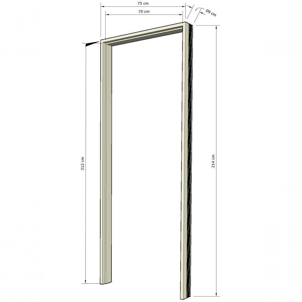 Jogo Batente Ecológico Fingado 09 - Cabeceira 70 X 214 X 09 - Hale - 4