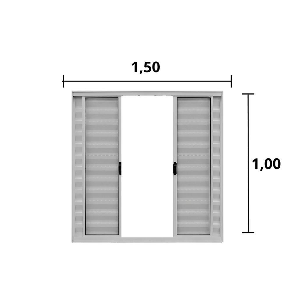Veneziana 6 Folhas De Correr S/grade 1.00 X 1.50 Alumínio Branco Linha Modular - Hale - 2
