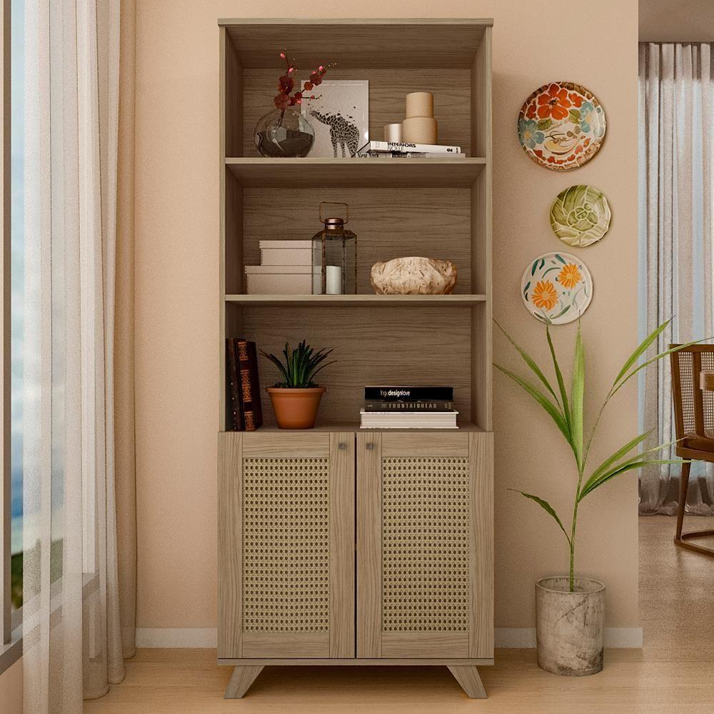 Estante 2 Portas 3 Nichos 172x70 4709 Carvalho Arly - 3