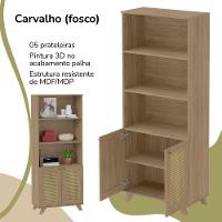 Estante 2 Portas 3 Nichos 172x70 4709 Carvalho Arly - 6