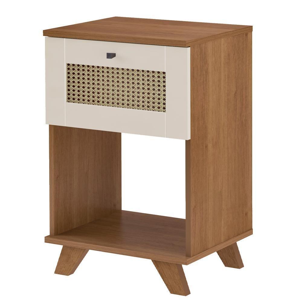 Mesa De Apoio 1 Gaveta 64 Cm 4673 Cinamomo Off White Arly - 1