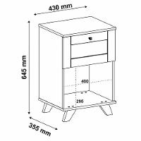Mesa De Apoio 1 Gaveta 64 Cm 4673 Cinamomo Off White Arly - 3