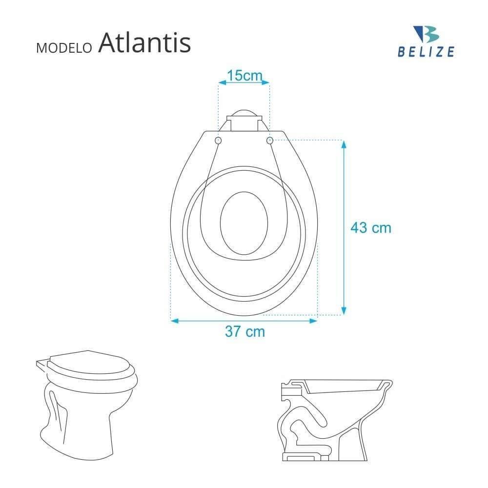 Assento Sanitário Soft Close Atlantis Cinza Claro Para Vaso Belize - 5