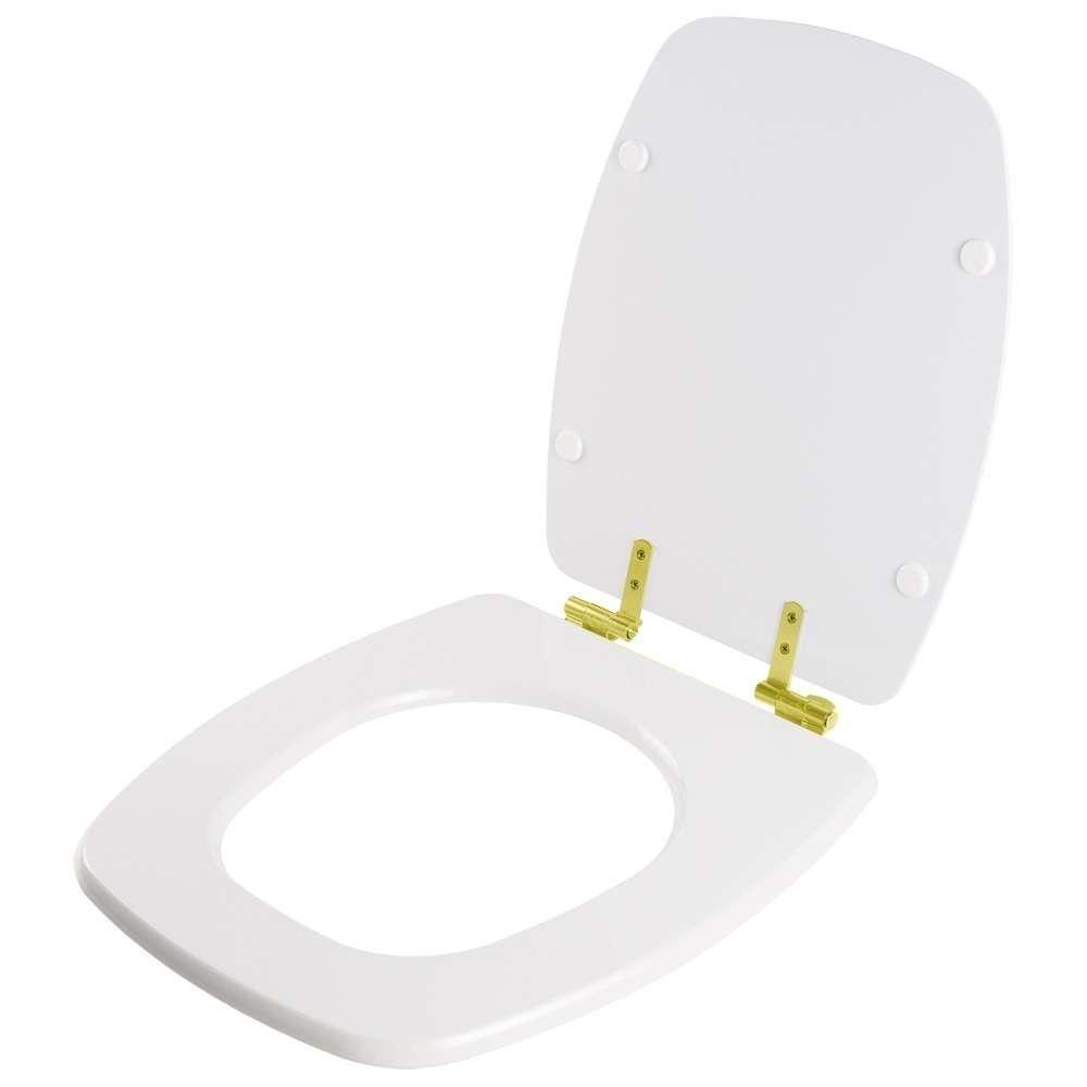 Assento Sanitário Soft Close Primula Plus Branco Para Vaso Fiori Com Ferragem Dourada - 2
