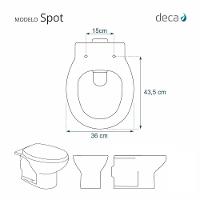 Tampa De Vaso Poliéster Spot Branco Para Bacia Deca 1.6gpf 6lpf - 5