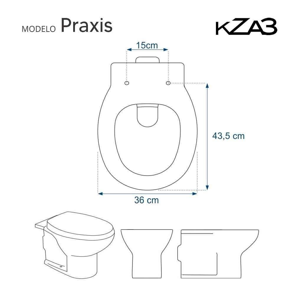 Assento Sanitário Soft Close Praxis Branco Para Vaso Kza3 - 3
