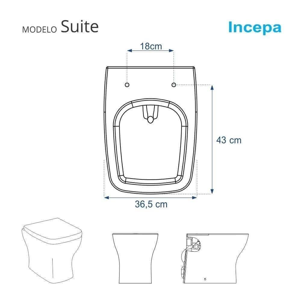 Tampa De Vaso Acrilico Suite Branco Para Bacia Incepa 6lpf - 5