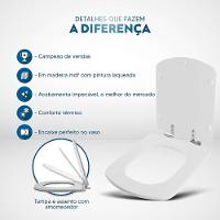 Assento Sanitário Soft Close Lirio Cinza Claro Para Vaso Fiori - 5