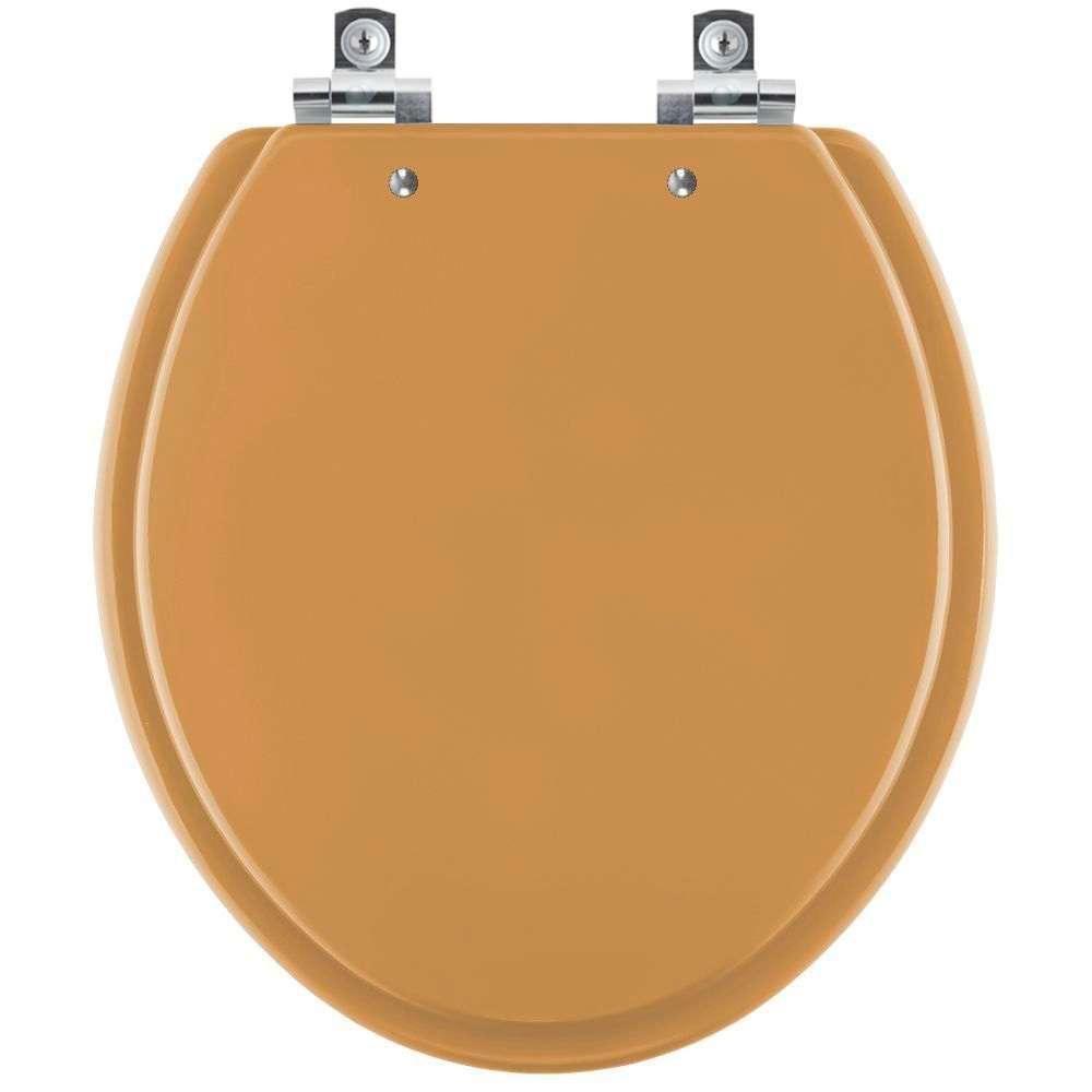 Assento Sanitário Soft Close Saveiro Amarelo Terra Para Vaso Celite - 1