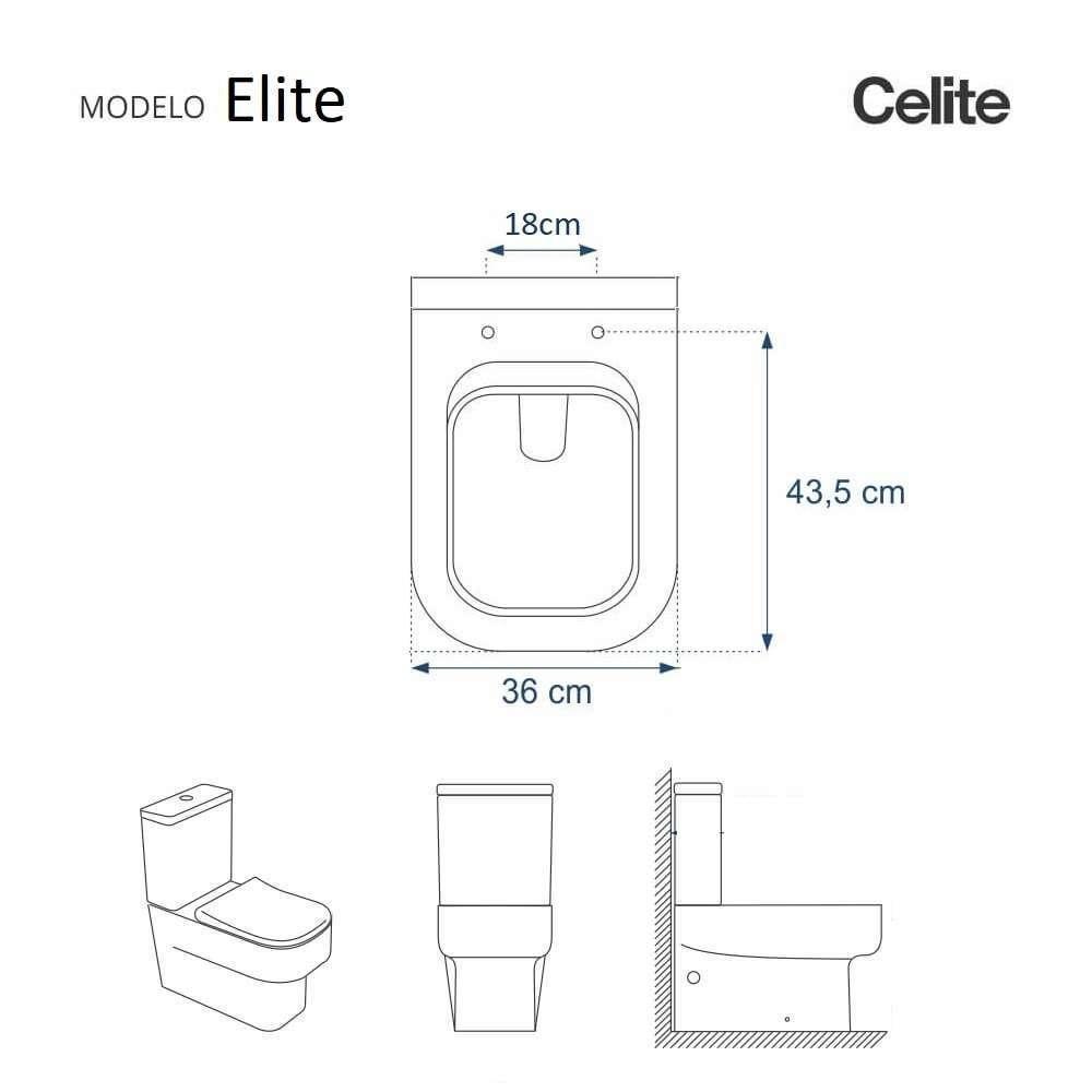 Assento Sanitário Soft Close Elite Branco Para Vaso Celite Com Ferragem Dourada - 4