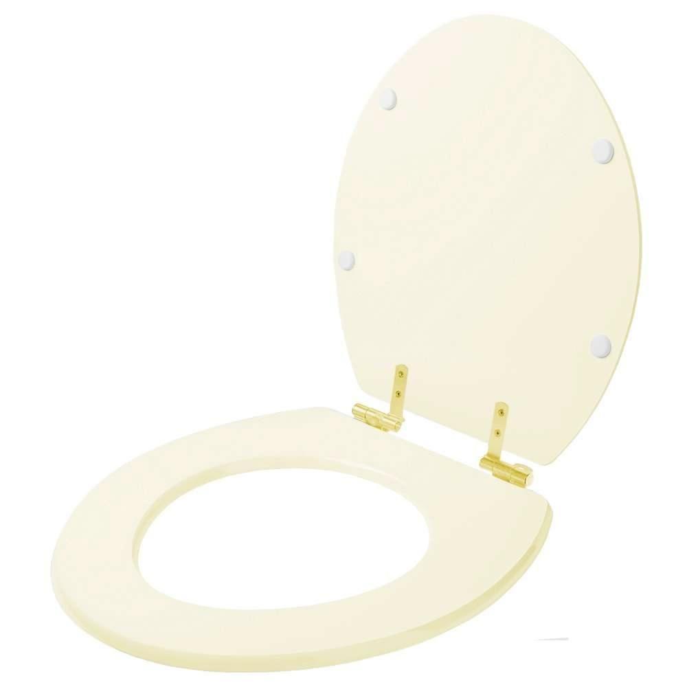 Assento Sanitário Soft Close Diamantina Palha Para Vaso Icasa Com Ferragem Dourada - 2