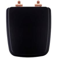 Tampa De Vaso Poliéster Com Fechamento Lento Boss Matte Black (preto Fosco) Para Louça Incepa Com Ferragem Rose Gold - 1