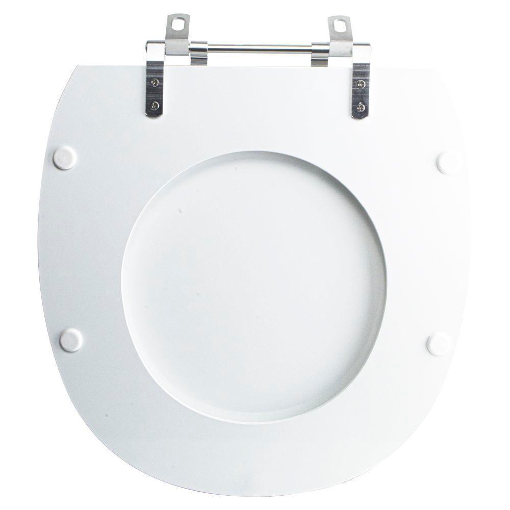 Assento Sanitário Tampa De Vaso Branco Mdf Laqueado Massima Para Bacia Incepa - 5