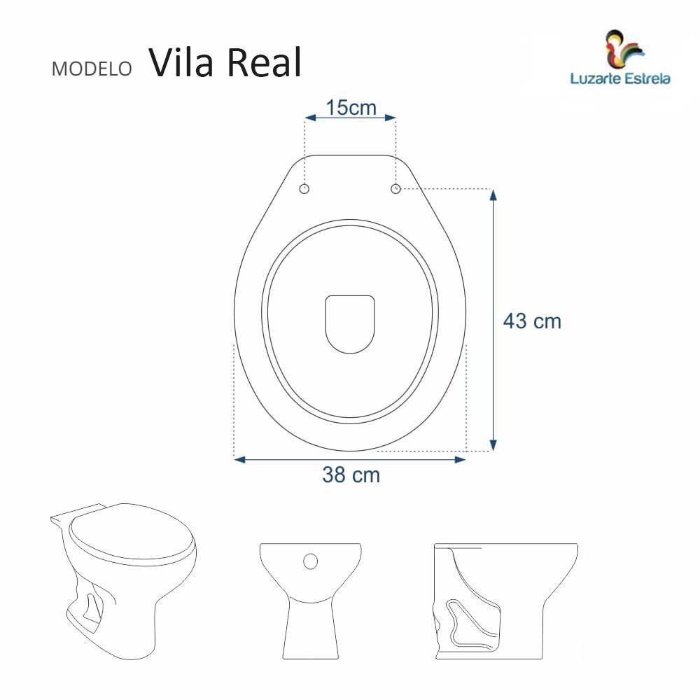 Assento Sanitário Soft Close Vila Real Cinza Claro Para Vaso Luzarte - 3