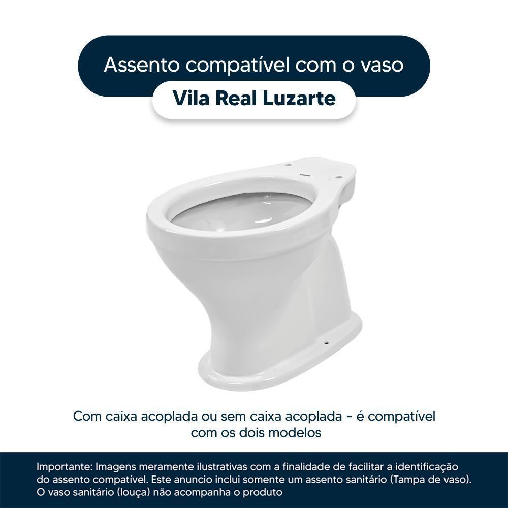 Assento Sanitário Soft Close Vila Real Cinza Claro Para Vaso Luzarte - 4