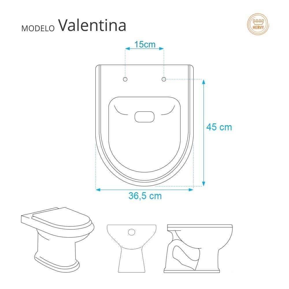 Assento Sanitário Soft Close Valentina Cinza Plus Para Vaso Hervy - 2
