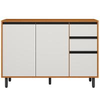 Balcão Com Tampo 3 Portas 2 Gavetas 120 Cm 12640 Raven Freijo Off White Pln - 1