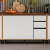 Balcão Com Tampo 3 Portas 2 Gavetas 120 Cm 12640 Raven Freijo Off White Pln - 2