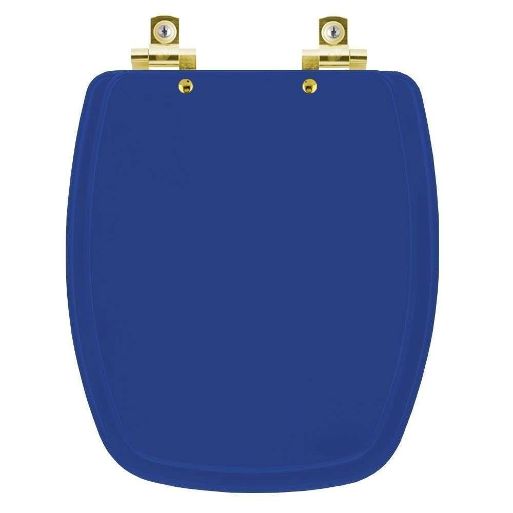 Assento Sanitário Soft Close Stylus Azul Para Vaso Celite Com Ferragem Dourada - 1