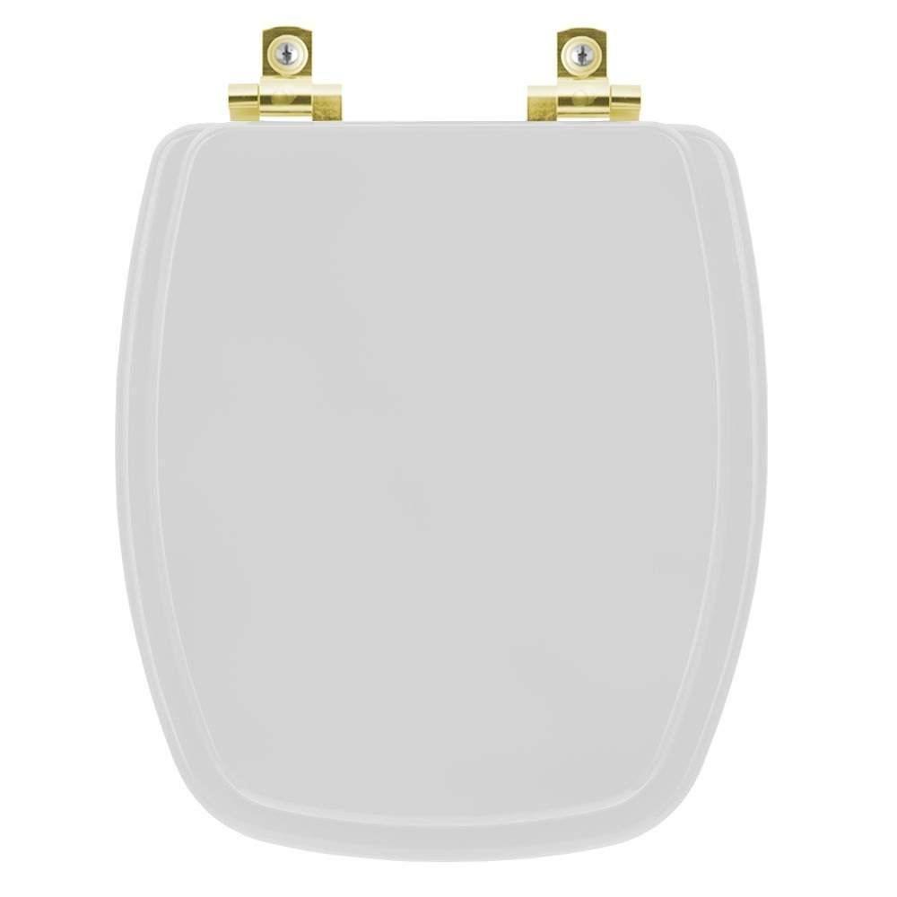 Assento Sanitário Soft Close Stylus Cinza Prata Para Vaso Celite Com Ferragem Dourada - 1