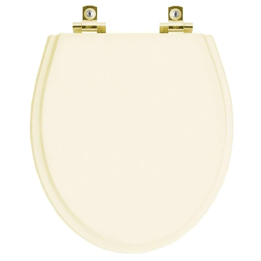 Assento Sanitário Soft Close Windsor Creme Para Vaso Deca Com Ferragem Dourada - 1