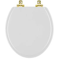 Assento Sanitário Soft Close Twister Cinza Claro Para Vaso Hervy Com Ferragem Dourada - 1