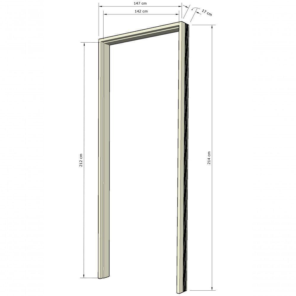 Jogo Batente Tauari 17 Sem Rebaixo - Cabeceira 142 X 215 X 17 - Hale - 5