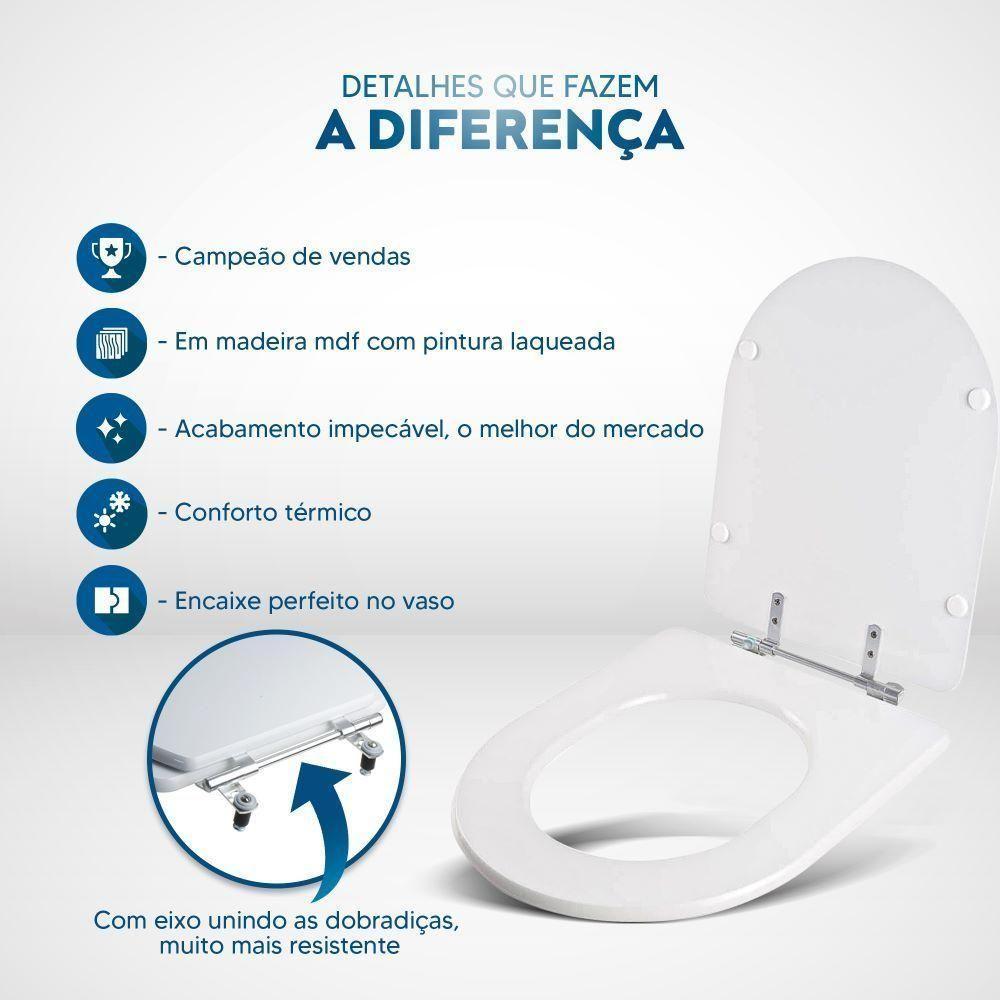 Tampa De Vaso Sanitário Firenze Branco Para Bacia Icasa - 3