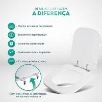 Assento Sanitário Poliéster Debba Branco Para Vaso Roca 1.6gpf 6lpf - 3