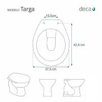 Assento Sanitário Targa Cinza Real Para Vaso Deca - 5