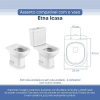 Assento Sanitário Tampa De Vaso Branco Resina Poliester Etna Para Bacia Icasa - 3
